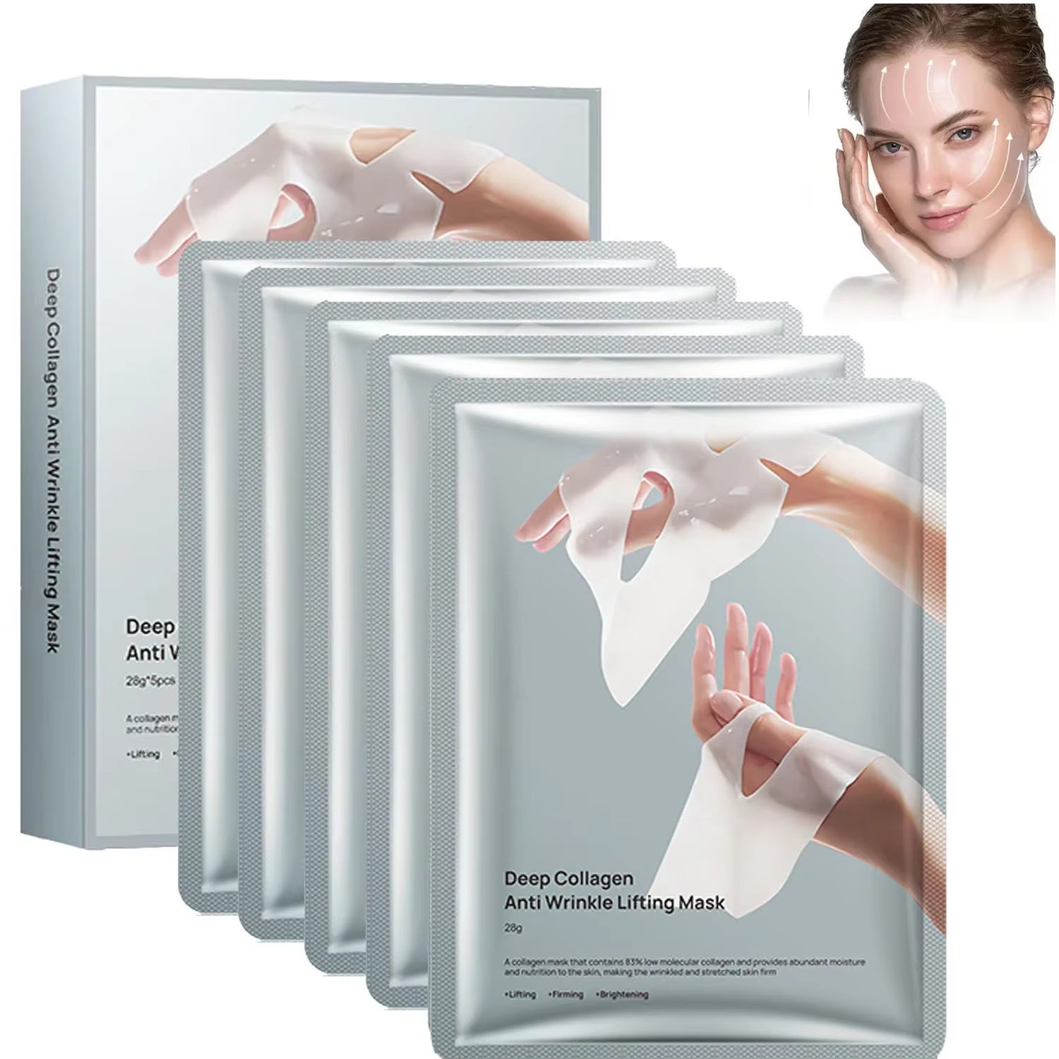 Deep Collagen anti Wrinkle Lifting Mask Collagen Face Mask Overnight, Deep Collagen Mask for Lifting Firming Moisturizing